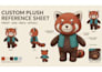 create plush reference sheet stuffed animal plushie soft toy character design